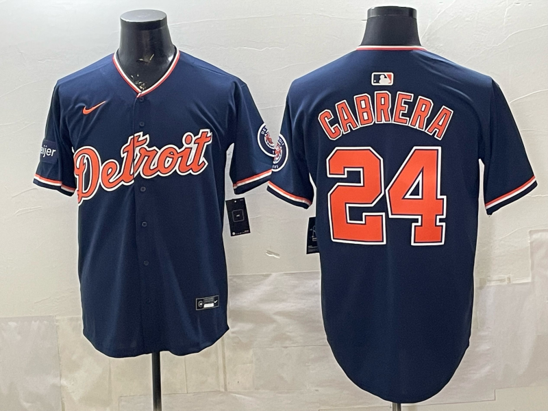 Men Detroit Tigers #24 Cabrera blue Game Nike MLB Jersey 20260402004
